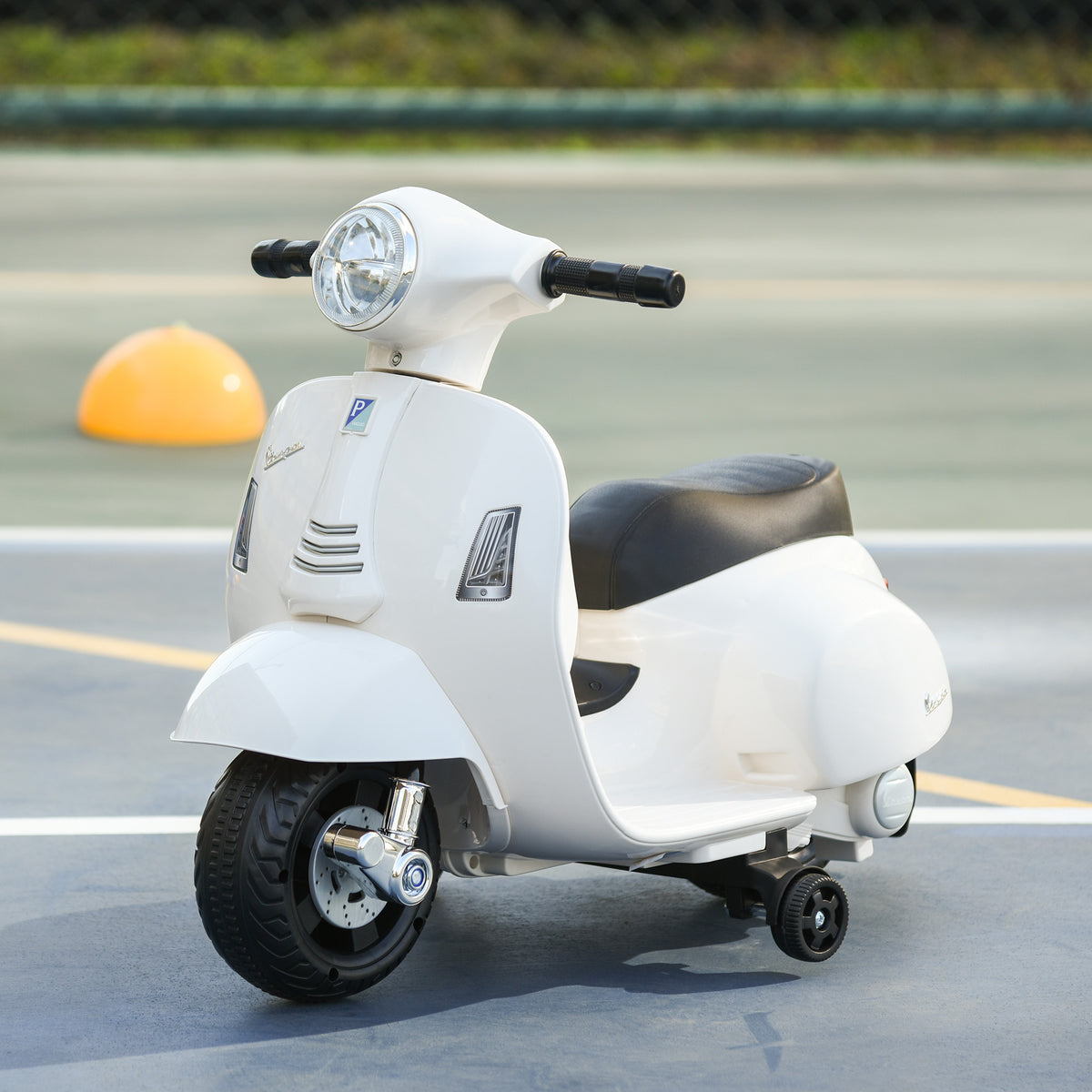 Electric Motorcycle for Kids VESPA 6V Electric Motorbike with Training Wheels, Headlight, Children's Motorcycle (2)