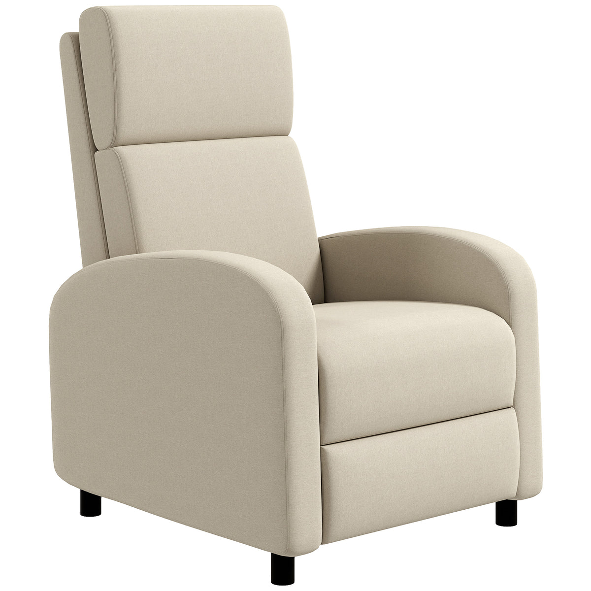 Recliner TV chair, fold-out footrest, tiltable up to 160°, 64 x 86 x 102 cm, cream