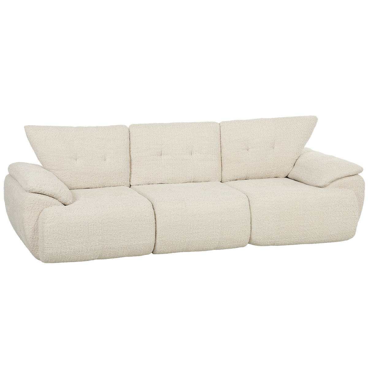 3-seater sofa, 260 cm, chenille, frameless modular sofa with extra-wide, deep seating area, wide armrests