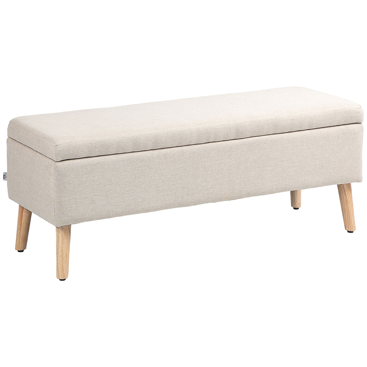 Storage bench, up to 220 kg, linen-look, 110x39x45cm, beige