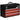 Toolbox, tool chest, 3 drawers, lockable, steel housing, black+red, 51 x 22 x 32 cm