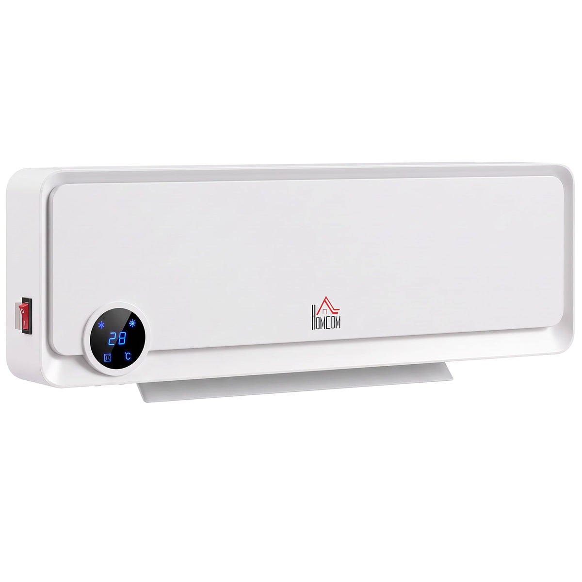 Wall-mounted fan heater 2000W with remote control, 3 operating modes, LED display, 12h timer