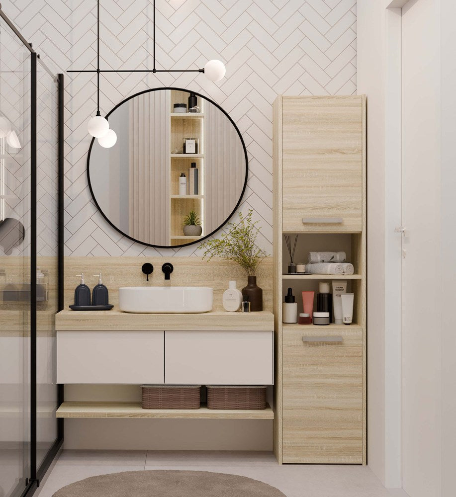 Badezimmer-Hochschrank Sara S40 EICHE SONOMA – Produktabbildung 4