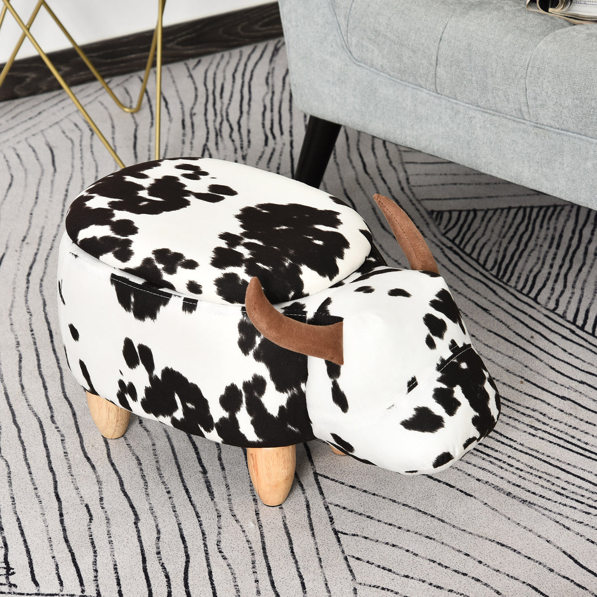 Animal footstool, decorative stool with storage, upholstered stool, seating stool, bench with animal design, for (2)