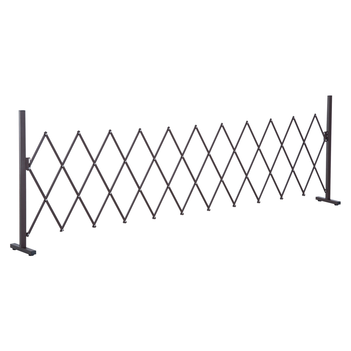 Scissor gate barrier expandable 35-300cm garden aluminum brown H103.5cm