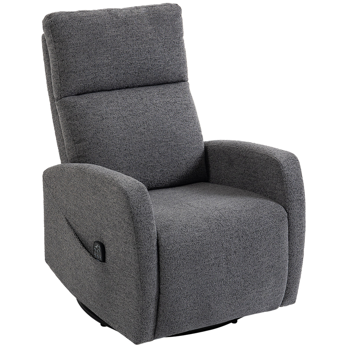 Recliner, Swivel TV Chair with Heat and Vibration Massage, Reclining Function, Rocking Function Dark Gray