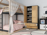Kleiderschrank Malwa SS-90 ANTHRAZIT ARTISAN – Produktabbildung 4
