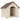 Weatherproof dog house 88 x 79 x 89 cm, elevated dog kennel with hinged asphalt roof and ground anchors