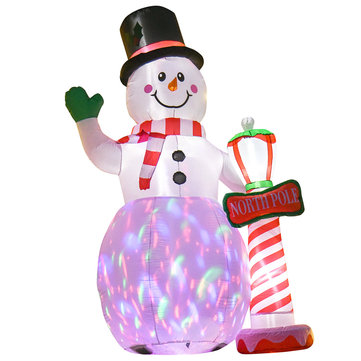 Christmas decoration, inflatable snowman, 2.4 m, LED lighting, blower, white