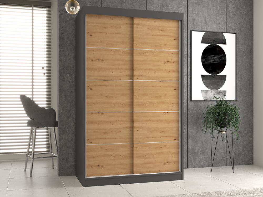 Kleiderschrank Iga 120C ANTHRAZIT ARTISAN – Produktabbildung 2