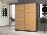 Kleiderschrank Iga 160/B ANTHRAZIT ARTISAN – Produktabbildung 3