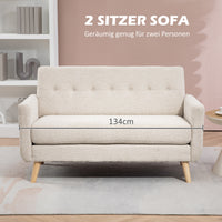 Two-seater sofa, comfortable, 134x71x82 cm, beige (4)