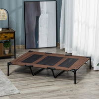 Dog bed, foldable, outdoor dog bed, elevated, 122 cm x 92 cm x 23 cm, coffee brown + black (10)