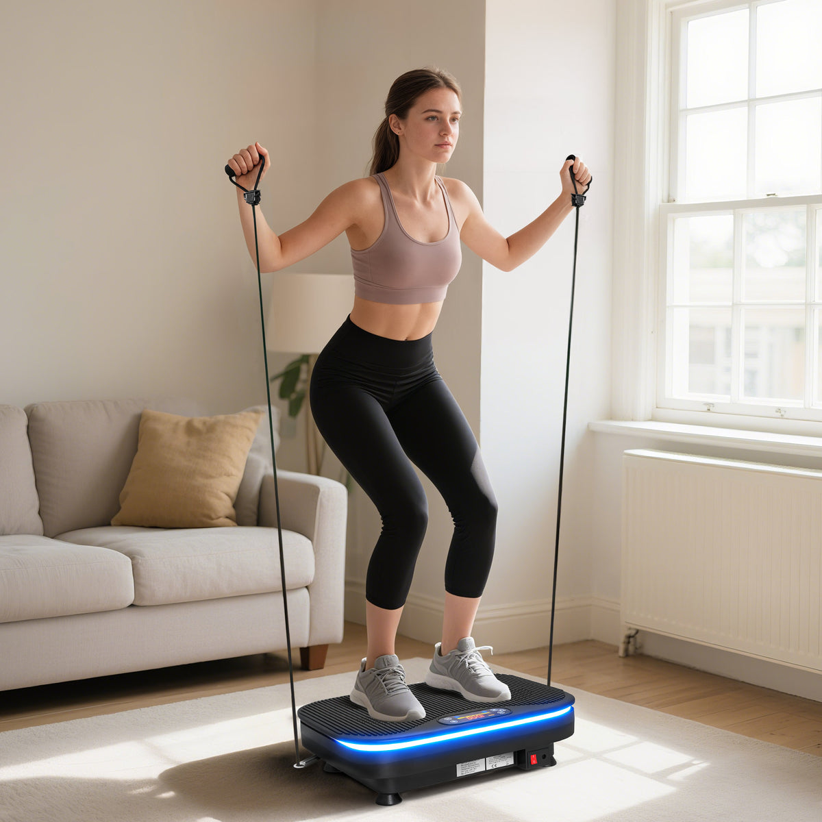 Vibration plate for fitness exercises, Bluetooth function, remote control, 99 speed levels, plastic, steel (2)
