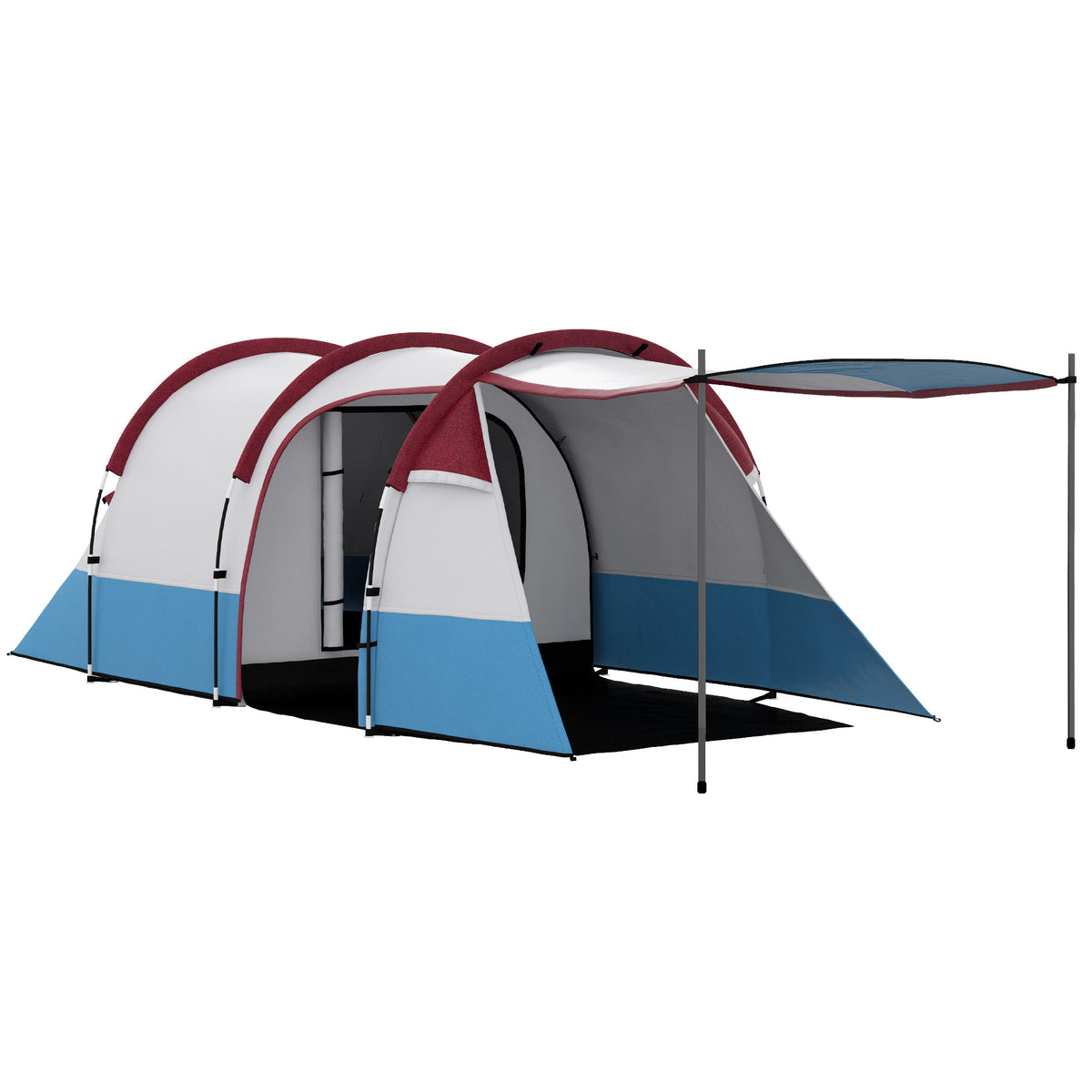 Camping tent, for 2 people, lantern hook, three entrances, waterproof, red