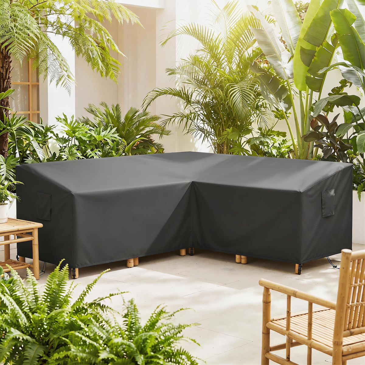 Protective Cover for Garden Furniture Winterproof Waterproof V-Shaped Anti-UV Cover 420D Oxford Fabric (2)
