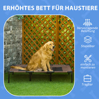 Dog bed, foldable, outdoor dog bed, elevated, 122 cm x 92 cm x 23 cm, coffee brown + black (4)