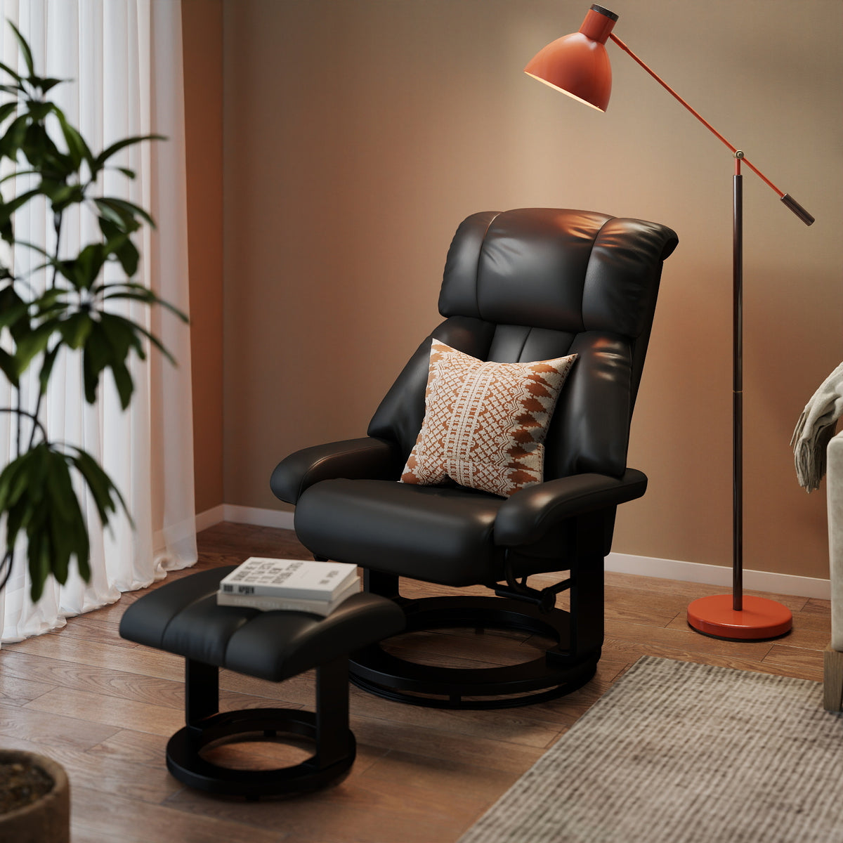 Recliner chair with footstool, massage chair with reclining function, electric recliner with remote control, TV (2)