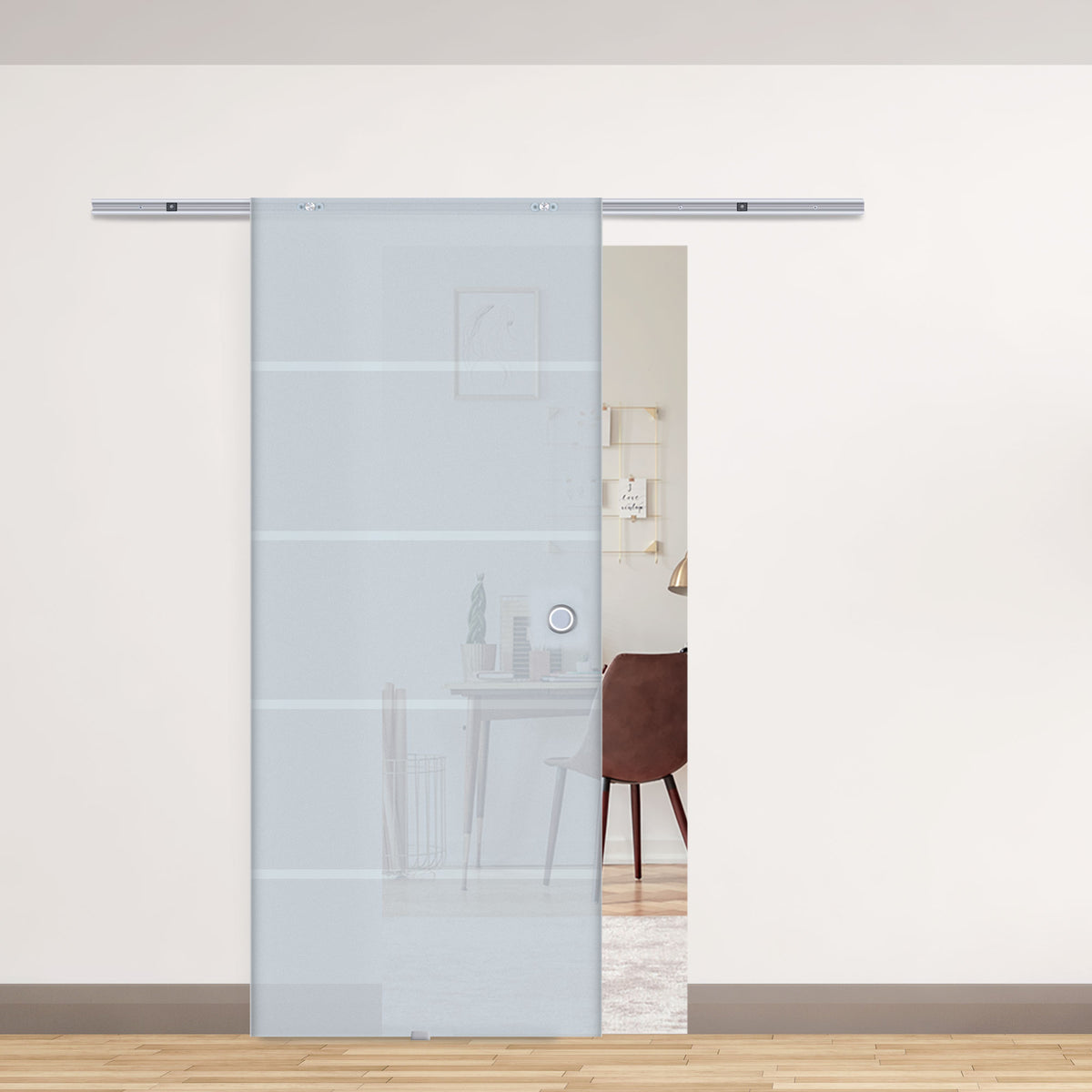 Glass sliding door sliding door glass door room door partially frosted 900 x 2050 mm (2)
