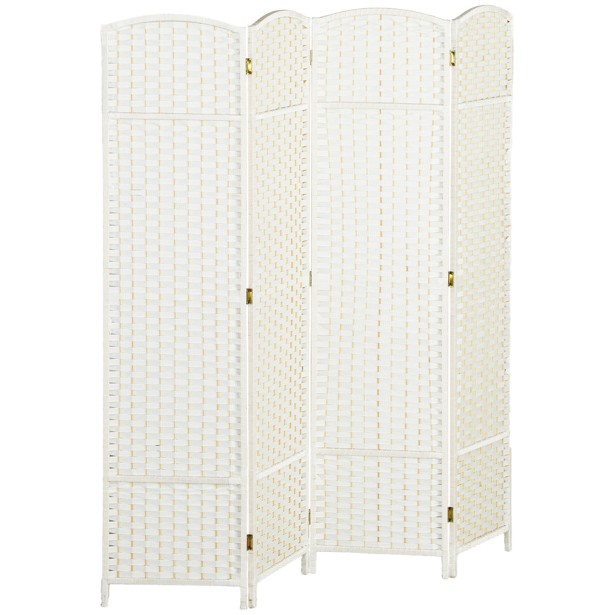 4-panel room divider, foldable privacy screen, privacy wall for living room, bedroom, home office, white