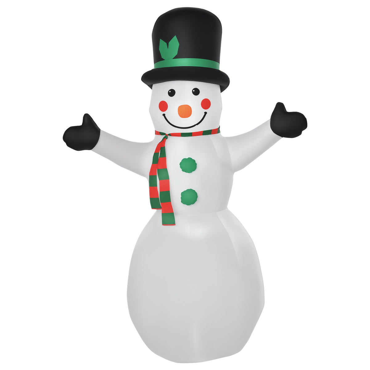 Snowman Christmas decoration, incl. blower, colorful LEDs, self-inflating, 1 m, multicolor