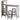 3-piece bar table set with storage space, wine racks, glass holders, stools with footrest, for small spaces