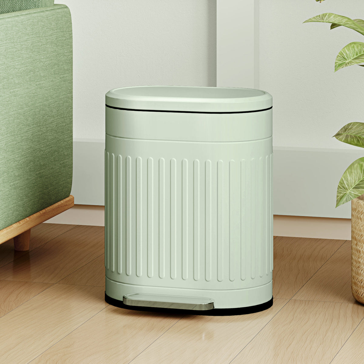 20L Trash Can Pedal Bin with Lid, Foot Pedal, Removable Inner Bucket, Soft-Close Function, 36.5 x 31.2 x 45 cm (2)