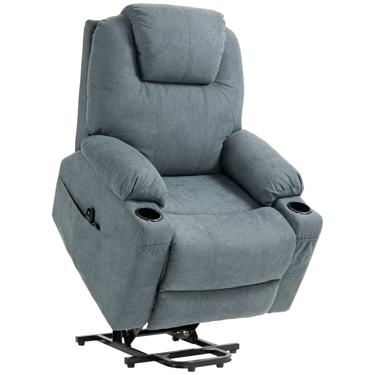 Massage chair, lift assist senior chair, 8 massage points, side pockets, remote control, 90L x 101W x 107 cm