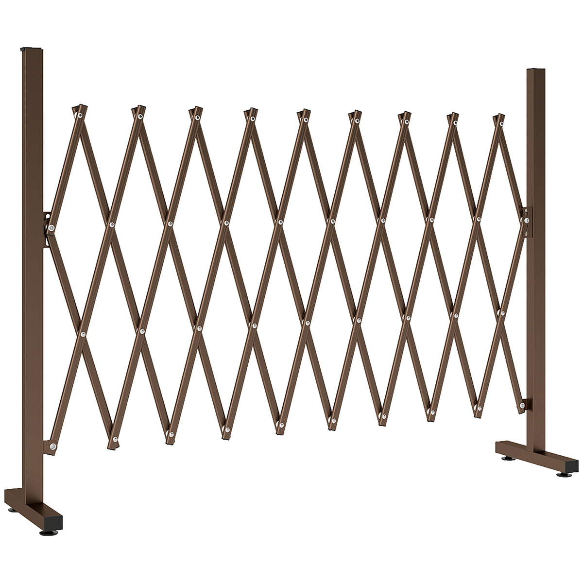 Expandable scissor gate 31-250cm barrier gate scissor barrier garden aluminum brown