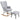 Rocking chair with ottoman, Scandinavian design rocking chair with footstool, beech wood, quilting, 64 cm x 89