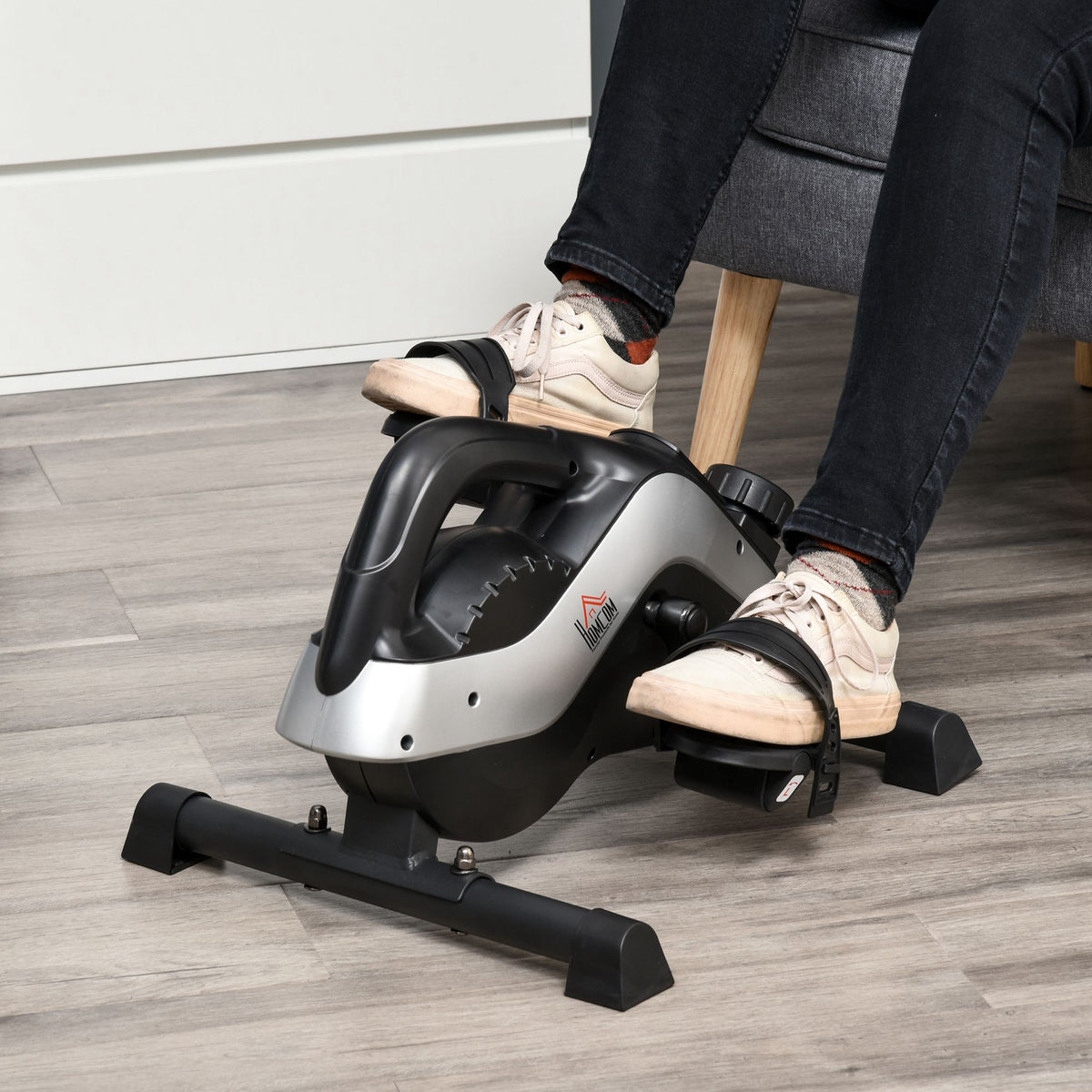 Mini exercise bike pedal trainer for leg training pedal trainer with fastening strap non-slip mat (2)