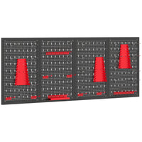 Storage system wall shelf 60 x 160 cm, 38-piece bin shelving unit with hooks, shelves, and storage bins, black +