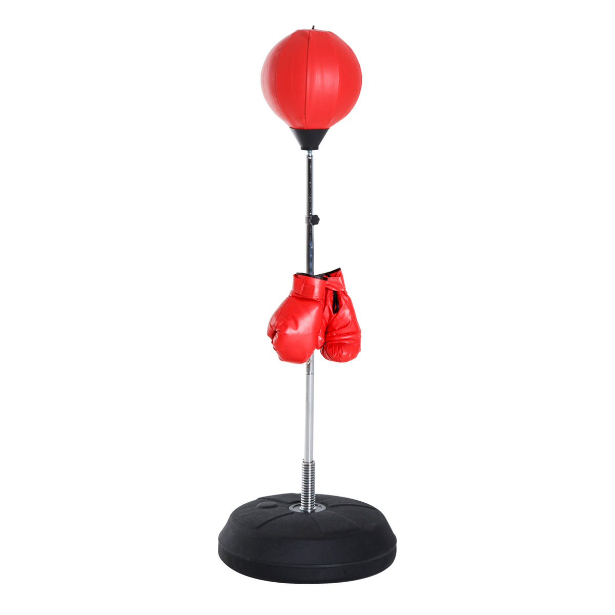 Boxing set with punching ball, height-adjustable, incl. boxing gloves, 126-144cm, red