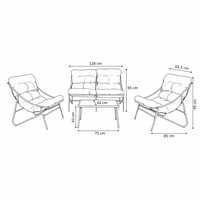 4-teiliges Gartenmöbelset VIBE Sessel Sofa Tisch GRAU – Produktabbildung 5
