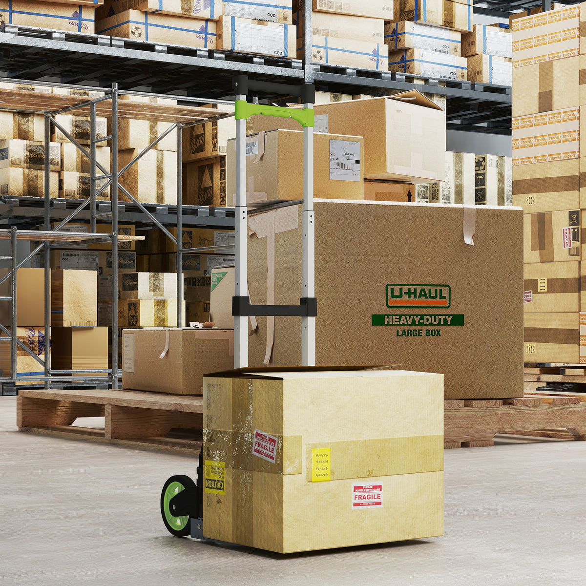 Foldable aluminium hand truck, transport cart with height-adjustable telescopic handle, 100 cm (2)