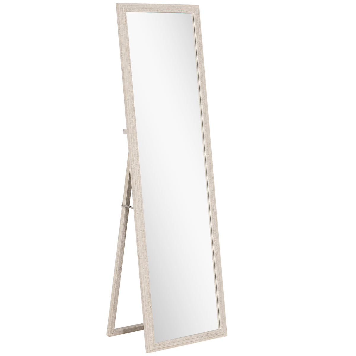 160 x 50 cm full-length mirror, versatile use, rectangular design with frame, white
