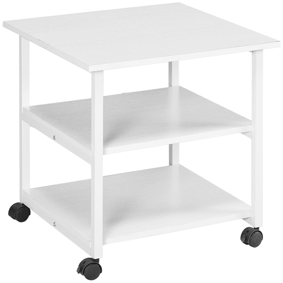 Printer stand with wheels, 3-tier printer cart, steel printer holder, 50 x 50 x 52.5 cm