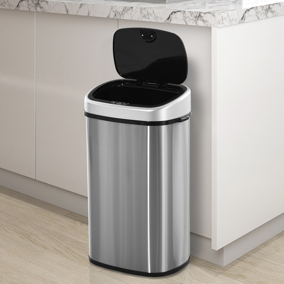 58L Automatic Sensor Trash Can with Motion Sensor, Waterproof Stainless Steel Waste Bin for Kitchen, Office (2)