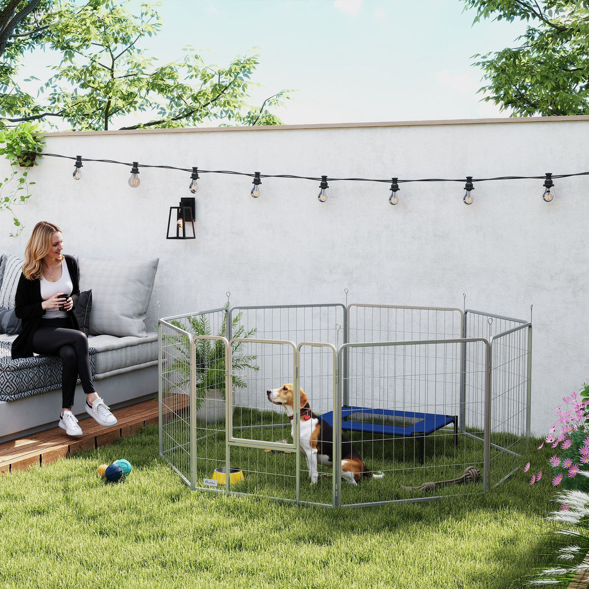 Pet enclosure, dog fence, pet playground, flexibly adjustable, stainless steel (2)
