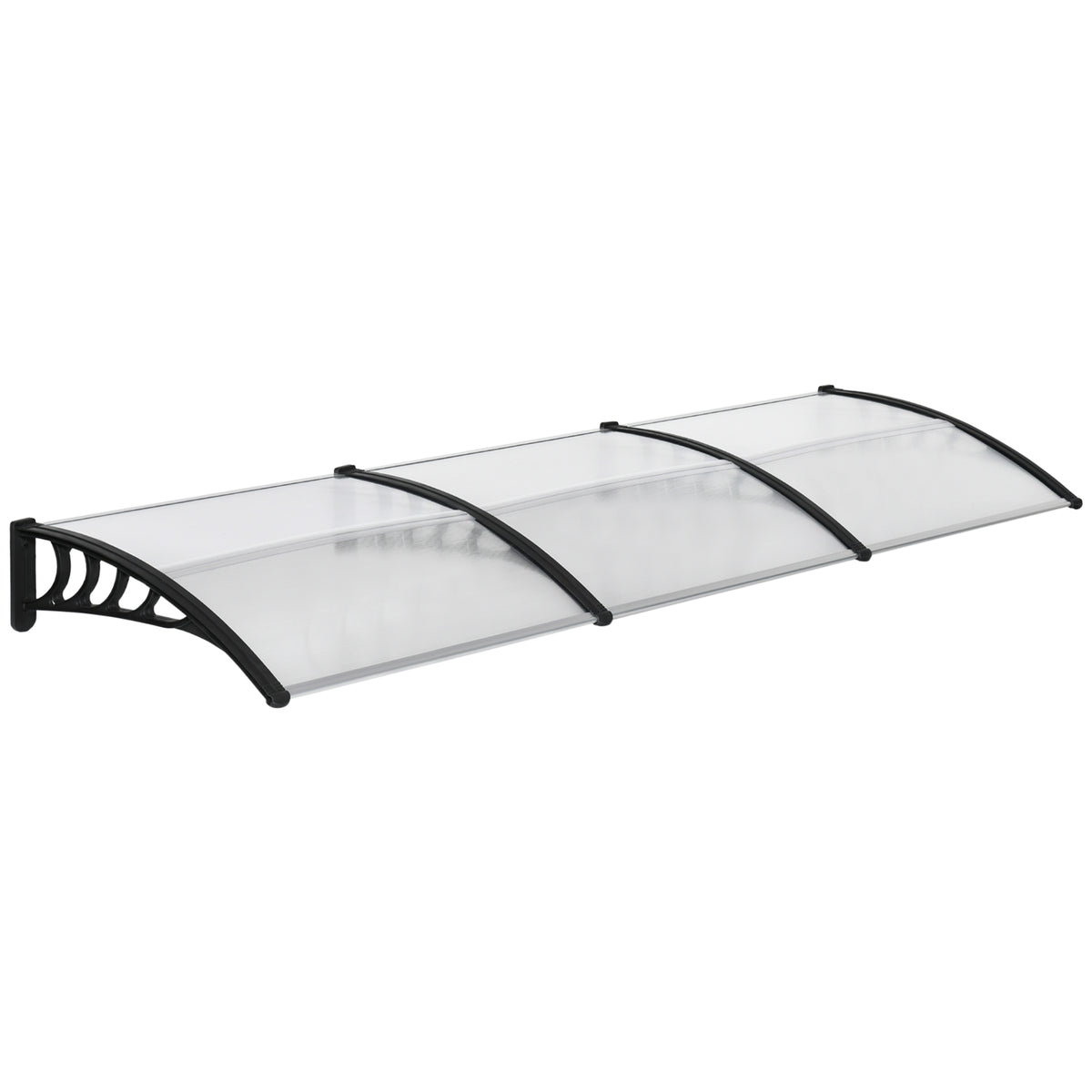 Canopy for front door/window, weatherproof, transparent, aluminum connecting rods/polycarbonate, 303x96x27cm