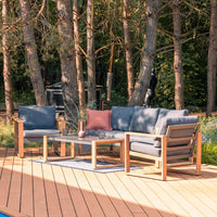 Gartenmöbelset DUISBURG Sofa Sessel Tisch ANTHRAZIT / BRAUN – Produktabbildung 2