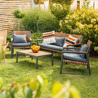 Gartenmöbelset TEXAS mit Sofa Sesseln und Couchtisch GRAU – Produktabbildung 2