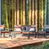 Gartenmöbelset TEXAS mit Sofa Sesseln und Couchtisch GRAU – Produktabbildung 4