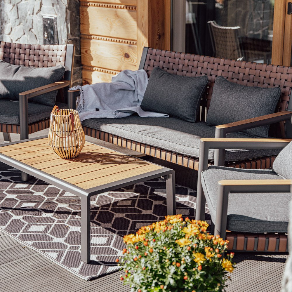 Gartenmöbelset TEXAS mit Sofa Sesseln und Couchtisch GRAU – Produktabbildung 10