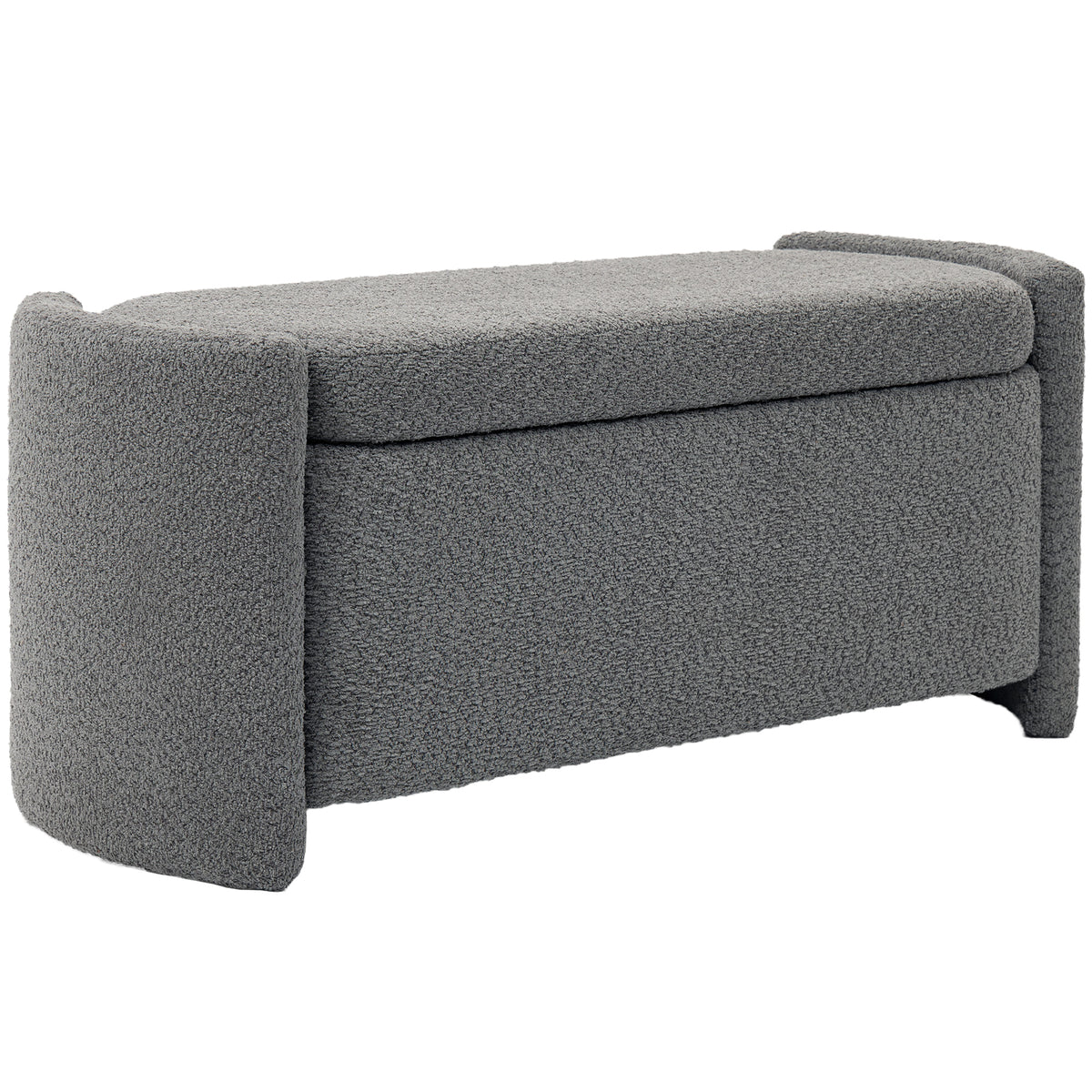 Storage bench, hallway bench, shoe bench, upholstered, 105 cm x 44 cm x 45.5 cm. Gray