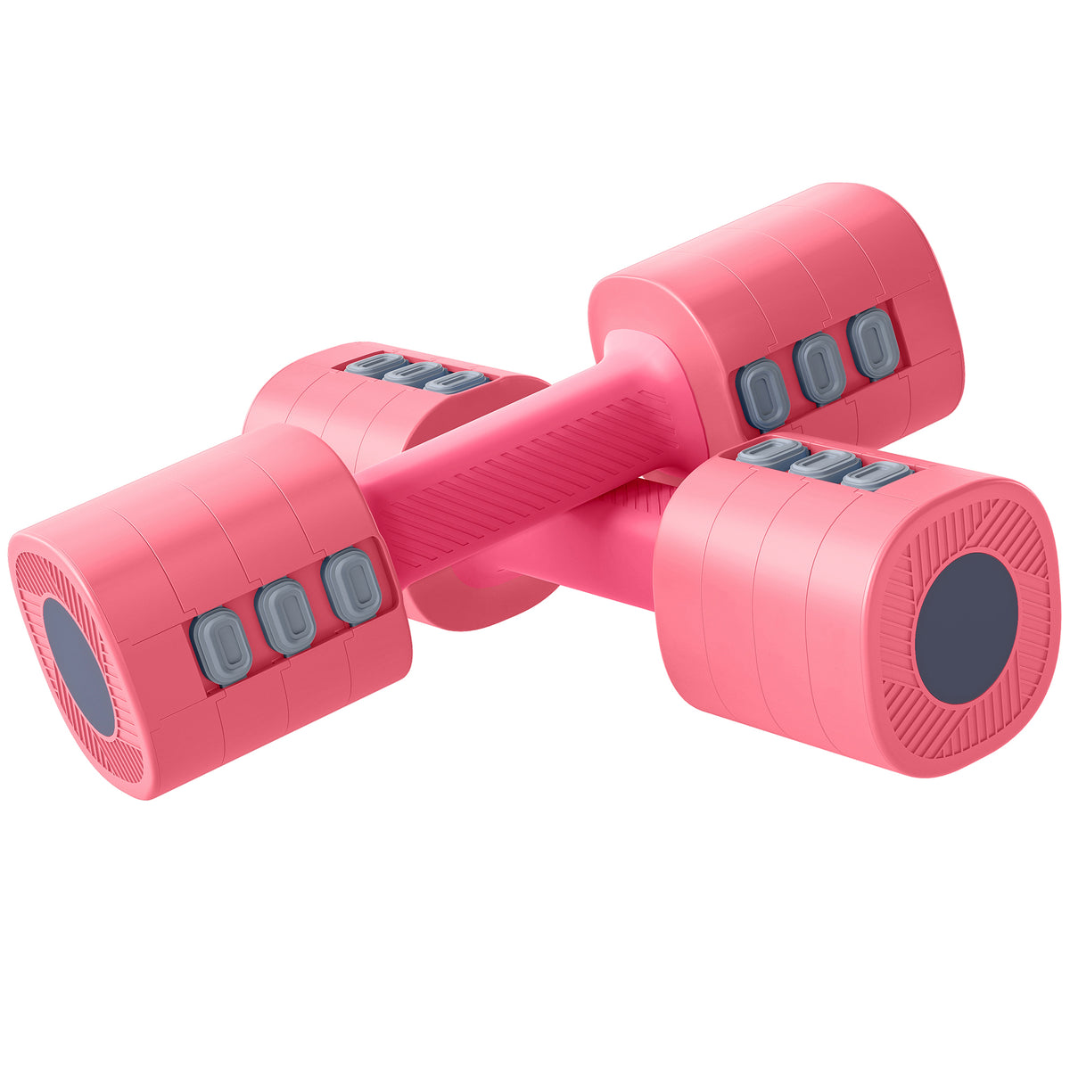 Dumbbell set, adjustable weight, square shape, versatile, metal core, red