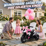 Electric children's motorcycle, lights & sounds, 3 km/h, rechargeable, plastic & metal, pink/white (7)