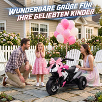 Electric children's motorcycle, lights & sounds, 3 km/h, rechargeable, plastic & metal, pink/white (7)