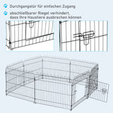 Puppy Playpen 8-Piece Puppy Enclosure with 8 Grid Panels, Door, Protective Tarp, Exercise Pen, 61cm High, Puppy (6)