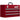 Toolbox with 3 drawers, top storage compartment, steel latches, carrying handle, 51x22x32 cm, red